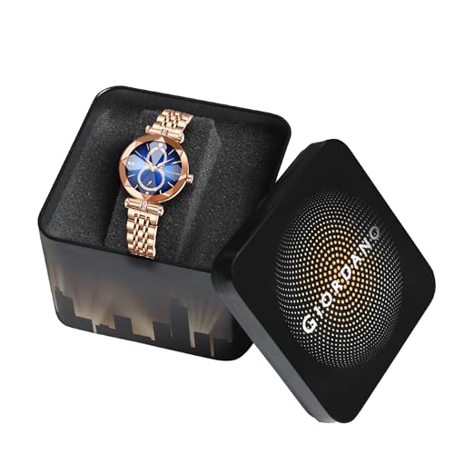 Image of Giordano Luxury Watch for Women - Round Diamond Cut Glass Dial, Elegant Stainless Steel Strap with Quartz Movement