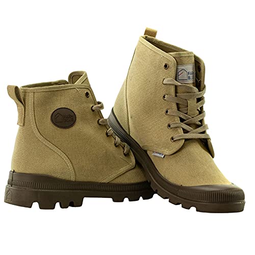 Men's Ranger Boots - High Top Hiking Shoes for Men - Water-Resistant Canvas Combat Boots with Orthotic Insoles - Tactical Shoes for Casual, Work, or Outdoor Wear