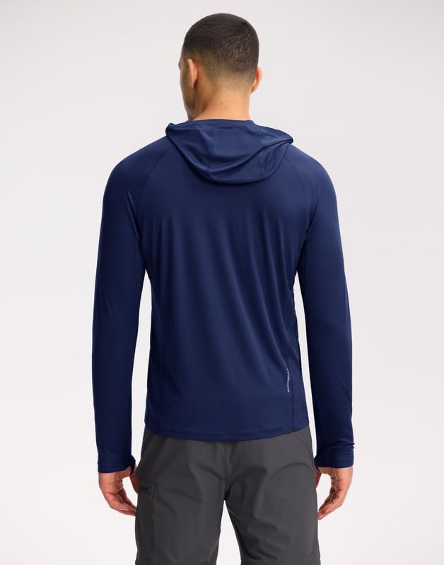 Pioneer Camp Laufshirt Herren Langarm Ultraleichtes Atmungsaktiv – Sun Hoodie mit UPF23+ UV-Schutz,Schnelltrocknend Leichtes Sportshirt mit Daumenloch