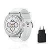 Samsung Galaxy Watch8 Classic, Montre Connectée, Couronne rotative, Galaxy AI, Coach Sommeil, Coach Running, Bluetooth, 46mm, Blanc, Chargeur Secteur Rapide 25W Inclus, Version FR