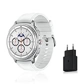 Samsung Galaxy Watch8 Classic, Montre Connectée, Couronne rotative, Galaxy AI, Coach Sommeil, Coach Running, Bluetooth, 46mm, Blanc, Chargeur Secteur Rapide 25W Inclus, Version FR