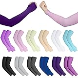 12 Pairs Cooling Arm Sleeves Compression UV Protection Sun Arm Sleeves Summer Long Arm Cover for Outdoor Sports Running Golf Cycling Driving Fishing, 2 Styles