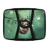 Kathyboom Sloth Pizza Delivery Bag with Handle Water Resistant Insulated Casserole Bag Anti Oil Food Carrying Bag Lasagna Holder Tote Bag for Parties Potluck Cookout
