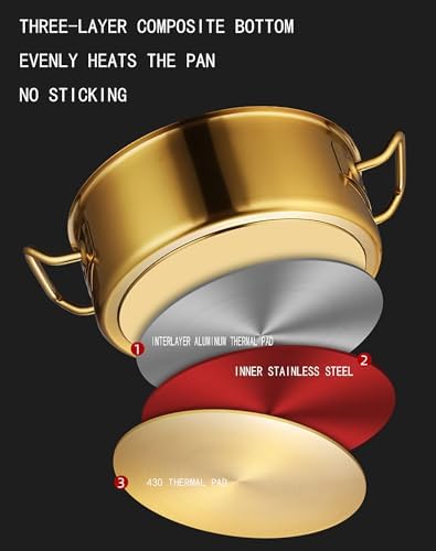 304 Stainless Steel Shabu Hot Pot with Divider - Induction & Gas Stove Compatible, Dual-Sided Soup Cookware for Chinese Hot Pot Dining, Perfect for Family Gatherings