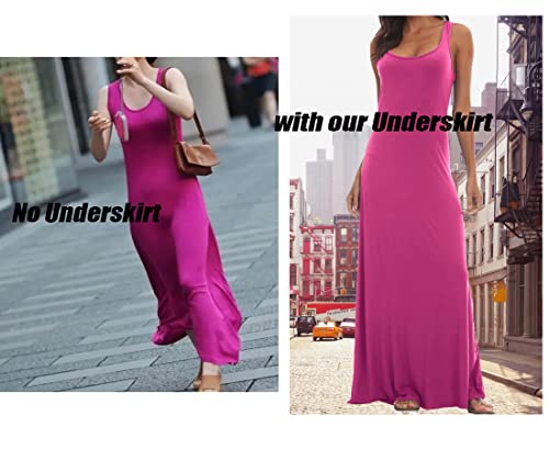 Brinkina Women's Short Lace Half Slips Adjustable Waist Extender Black Underskirt(S, 101Black) #TOP3