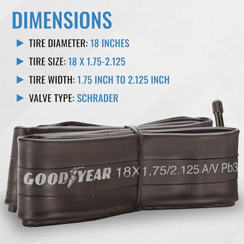 image for Goodyear Bicycle Tube, 18 X 1.75/2.125 - 18-inch Bike Tube with Butyl 