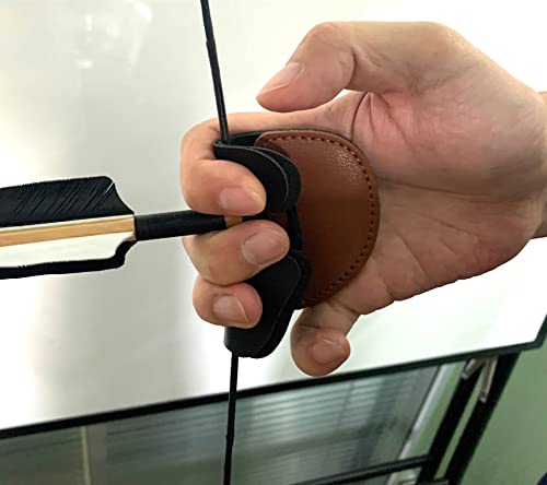 image for DEERACE Archery Arm Guards & Finger Tab, Leather Finger Arm Protector 