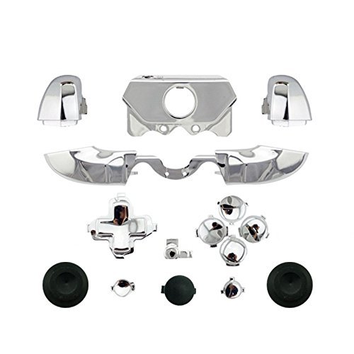 Beracah® Bumpers Triggers Buttons Dpad LB RB LT RT for Xbox One Elite Controller Chrome Silver