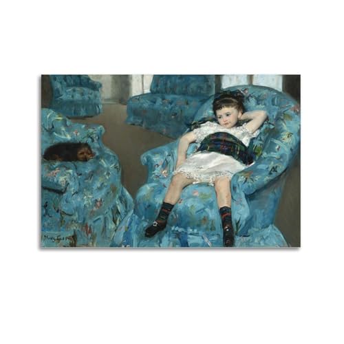 Poster artistique Little Girl in A Blue Armchair Mary Cassatt 40x60 cm