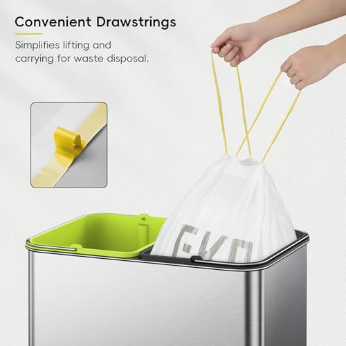 EKO 9.3 Gallon / 30–35 Liter Drawstring Trash Bags, 110 Count Heavy-Duty Tall Kitchen Garbage Can Liners, Extra-Strong Leak-Resistant, Unscented, White, Code K by EKO - Image 6