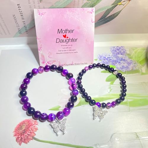 Image of Mother Daughter Bracelets, Koala Bear Bracelet Koala Gifts, Butterfly Heart Bracelets Inspirational Gifts for Mom Daughter