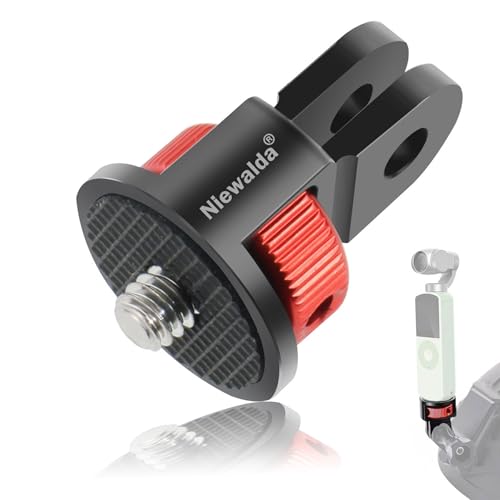 Niewalda Aluminum Tripod Adapter,1pcs ¼-20 Conversion Adapter Mounts, Compatible with GoPro Action Cameras/ Insta360 X3/ Sjcam/Action Camera and Other Standard 1/4 inch Mount Adapter Accessories