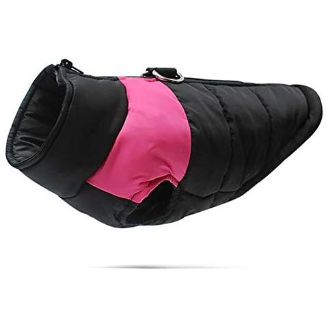 LITESILK Winter Dog Pet Coat With D-ring, Doggy Warm Jacket Apparel Vest Waterproof Windproof Dog Coat Jacket For Small Medium Big Dog, Large Dog (Color : Pink, Size : S) Cover