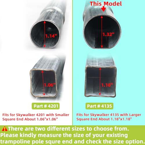 Image of Trampoline Poles Replacement for Skywalker Or Jumpzylla,Galvanized Trampoline Enclosure Pole for Skywalker or Jumpzylla,Replace Parts#4201 4202 4135 OR for Jumpzylla 8ft 10ft&12ft 14ft