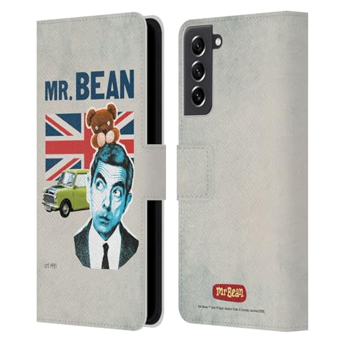 Étui portefeuille en cuir compatible Samsung S21 FE 5G housse Mr. Bean