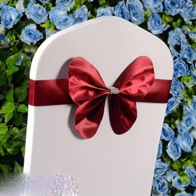Spandex Chair Sash Wedding Chair Sash Mini Style Bow Tie Hotel Party Show-Green (Burgundy)