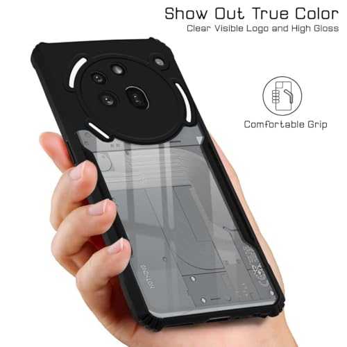 Image of Jkobi Back Cover Case for Nothing Phone 3A Pro 5G (Shockproof with Polycarbonate Clear Panel | Professional Black)