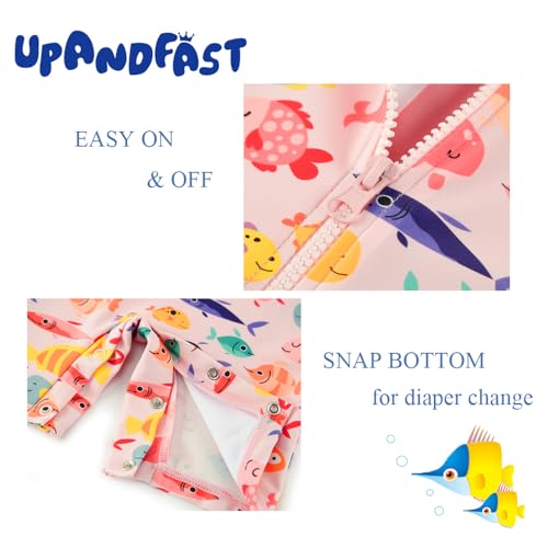 image for upandfast Baby/Toddler Girls Sunsuit Swimsuit with Snap Bottom UPF 50+