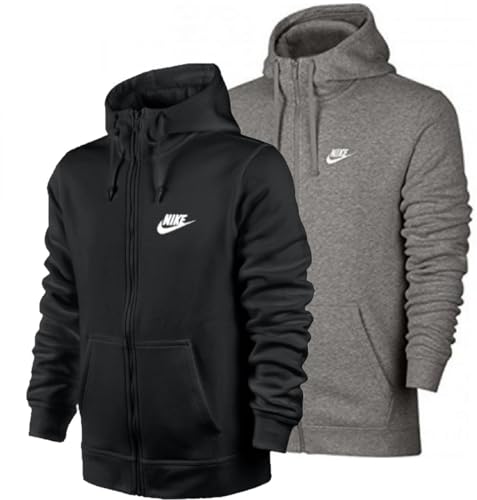 Nike Moletom com capuz masculino Sportswear Club Fleece com zíper