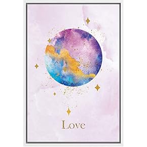 SIGNWIN Framed Canvas Wall Art Sparkle Gold Love...