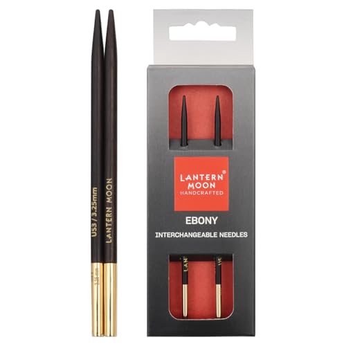 Image of Lantern Moon Ebony Wood Interchangeable Circular Knitting Needles 5 inch (13cm) | US Size 3 (3.25mm)