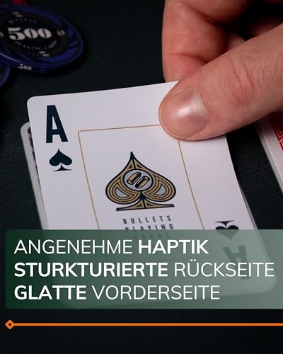 Bullets Playing Cards, Plastik Pokerkarten Paulie, Doppelpack Spielkarten, 2 Eckzeichen, Jumbo Index – Bild 5
