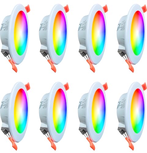 Image of 10W 7 in 1 Multicolor LED Ceiling Down Light | Round Concealed Ceiling Light Pack of 8