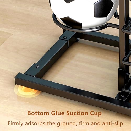 Meuble de rangement pour ballons de sport en acier noir durable - 5