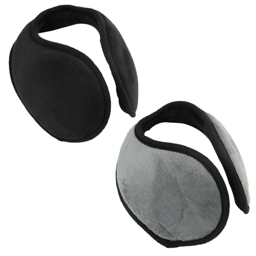 Pevlkawr 2 Paires de Cache-Oreilles Hiver - Protège-Oreilles en Fausse Fourrure Ultra Douce, Ajustables et Pliables - Pour Hommes et Femmes - Idéal pour Ski,...