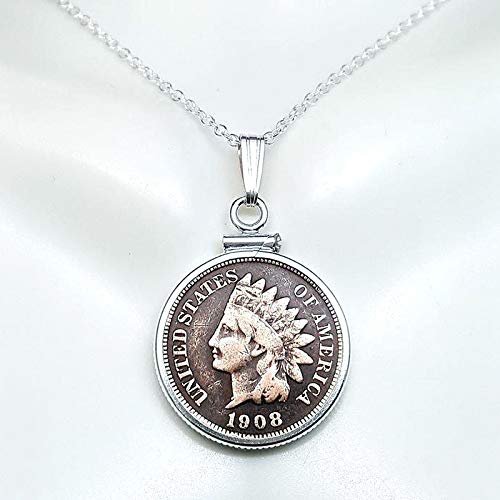 Antique Indian Head penny COIN necklace 