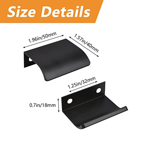 MOROBOR Black Mini Finger Edge Pull, 8pcs Concealed Handle Modern Style Drawer Handle - Image 2