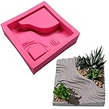 Concrete Flower Pot Mold - Succulent Planter Silicone Mold - Epoxy Resin Cement Polymer Clay Mould - Candle Holder (Square Terraces)