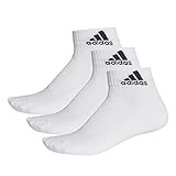 adidas Unisex Lauf/Knöchelsocken 3-Streifen Performance 3 Paar - Weiß (White/Black) , 43-46
