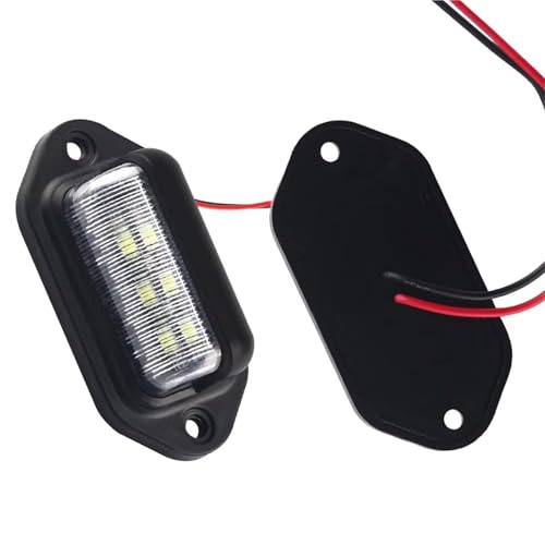 Luces de matrícula LED homologadas de 12V y 24V blancas para remolques y camiones