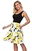 Simier Fariry Womens Summer Vintage Scoop Neck Lemon A Line Swing Midi Cocktail Party Dress S
