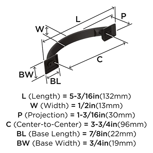 Image of Amerock | Cabinet Pull | Oil Rubbed Bronze | 3-3 /4 inch (96 mm) Center to Center | Candler | 10 Pack | Drawer Pull | Drawer Handle | Cabinet Hardware