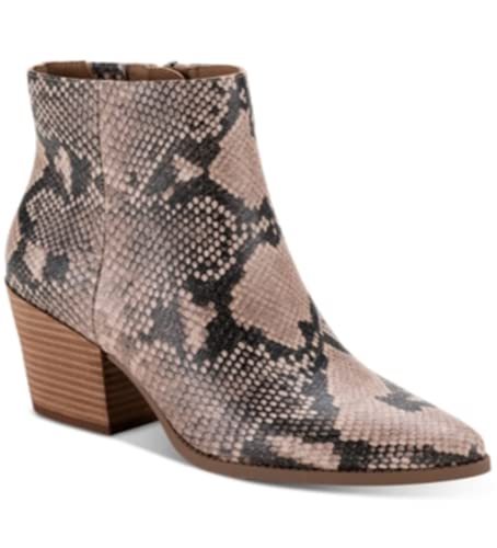 Sun + Stone Womens Eryn Snake Print Block Heel Boot Ivory 8.5 Medium (B,M)4