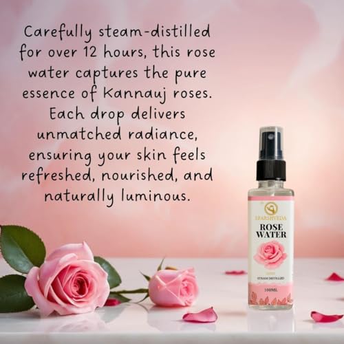 Image of Pure Rose Water (Gulab Jal) 200ml - 100% Natural Steam Distilled Face Toner, Hydrating Mist for Acne, Pore Tightening & Glowing Skin | Alcohol-Free Ayurvedic Spray Gulab Jal Face Spray for Refreshing Hydration, Makeup Setter, Sunburn Soother & Even Skin Tone