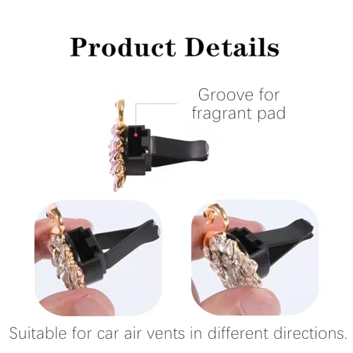 Image of 2 PCS Car Air Vent Clips Exquisite Turtle Car Air Fresheners Vents Clips Crystal Rhinestone Tortoise Car Vent Accessories for Women