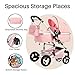 TODECARE 2 in 1 Baby Stroller, Convertible Pushchair Stroller w/Reversible Seat, Foldable Newborn Pram Carriage, Adjustable Canopy, Storage Basket, Diaper Bag & Cup Holder, 0-36 Months, Pink