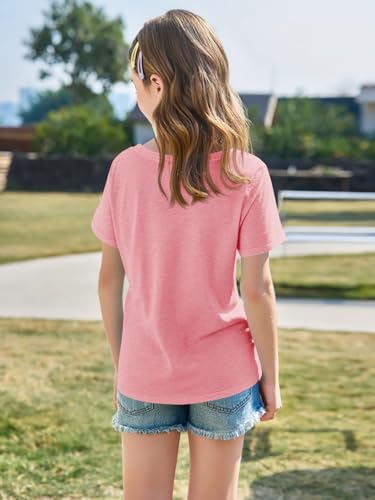 Image of Imily Bela Girls Short Sleeve T Shirts Casual Crewneck Fashion Tees Kids Summer Tops 5-14 Years