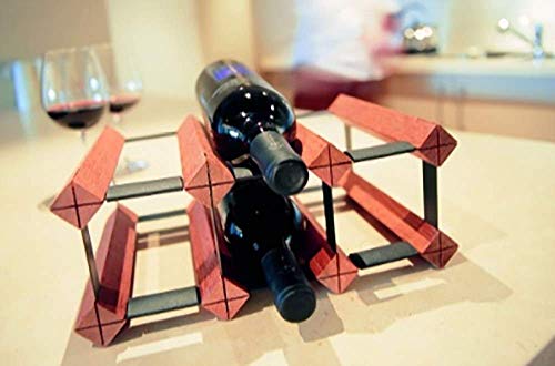 Soporte de vino de madera vertical para 3 botellas miniatura 1