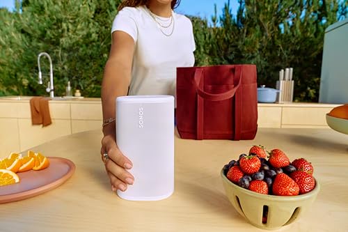 Image of Sonos Play - Portable Bluetooth Speaker with WiFi, Alexa, 24-Hour Battery Life, Charging Base - White