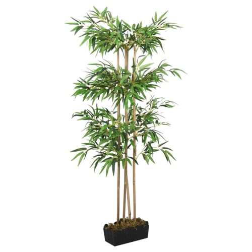 vidaXL Árbol de Bambú Artificial, Planta Falsa con 1216 Hojas, Árbol de Imitación, Decoración para Entrada Salón Oficina, Verde 180 cm