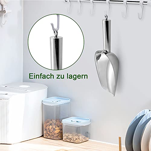 Eisschaufel 2er Set, Joyfair Edelstahl Abwiegeschaufel Mehlschaufel Futterschaufel Sackschaufel Abfüllschaufel für Küche/Bar/Buffet/Party/Garten, Vielseitig, Rostfrei & Spülmaschinenfest - 148ml - Image 5