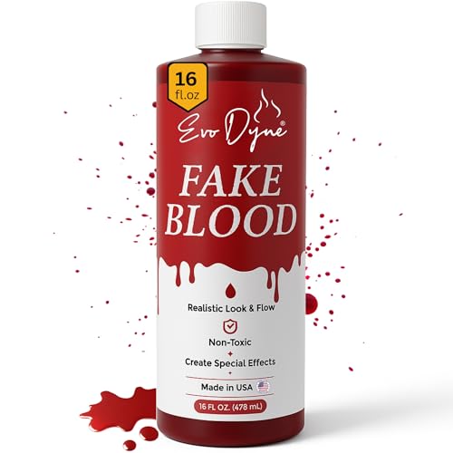 Evo Dyne Fake Blood (16 FL OZ), Made in the USA - Fake Blood for Halloween Costumes & Parties | Looks & Feels Like Real Blood