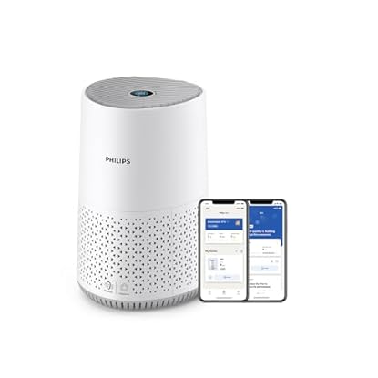 Foto di Philips Purificatore d'Aria Serie 600, Sensore Intelligente, ideale per le allergie, il filtro HEPA rimuove il 99,97% degli inquinanti, Copre fino a 44m2, controllo tramite App, Bianco (AC0651/10)
