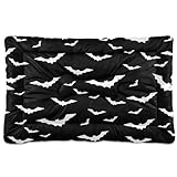 Mazeann Dog Bed Mat Large Pet Bed Halloween with Bats Washable Anti Slip Bottom Dog Fulffy Comfy Kennel Pad Cat Crate Mat Dog Pet Pad, 18 x 24 Inches
