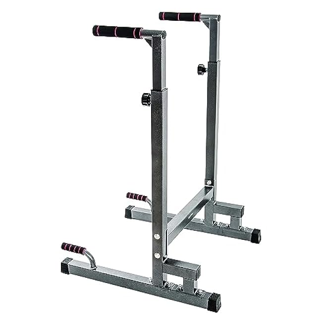 BalanceFrom Steel Frame Multi-Functional Home Gym Exercise Fitness Dip Stand Station with Adjustable Height, 500 Pound Capacity, Multiple Colors