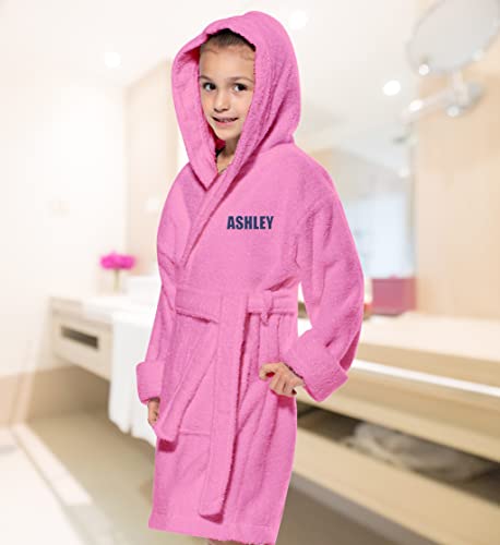 TEEAMORE Custom Hooded Kids Bath Towel Add Your Text Embroidered Monogram Girl Boy Soft Towel2